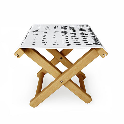 GalleryJ9 Medium Dots Pattern Black and White Distressed Texture Abstract Folding Stool