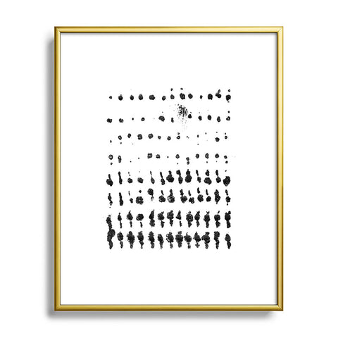 GalleryJ9 Medium Dots Pattern Black and White Distressed Texture Abstract Metal Framed Art Print
