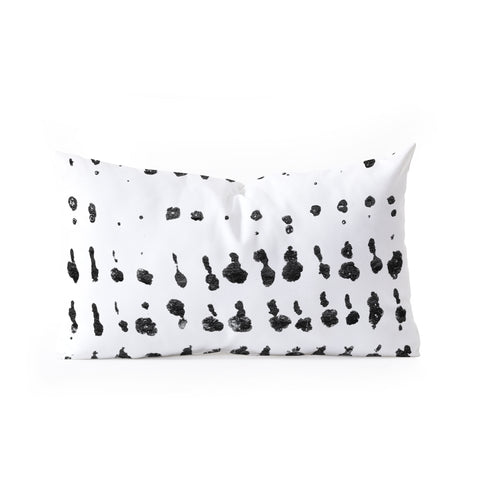 GalleryJ9 Medium Dots Pattern Black and White Distressed Texture Abstract Oblong Throw Pillow