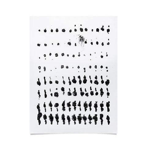 GalleryJ9 Medium Dots Pattern Black and White Distressed Texture Abstract Poster