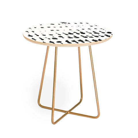 GalleryJ9 Medium Dots Pattern Black and White Distressed Texture Abstract Round Side Table