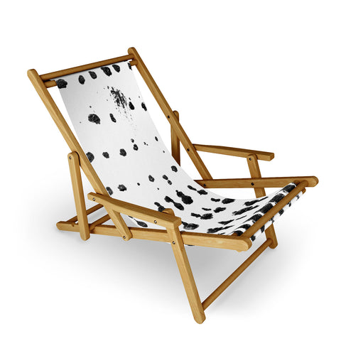 GalleryJ9 Medium Dots Pattern Black and White Distressed Texture Abstract Sling Chair