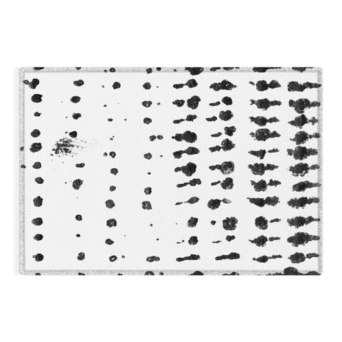 GalleryJ9 Medium Dots Pattern Black and White Distressed Texture Abstract Outdoor Rug
