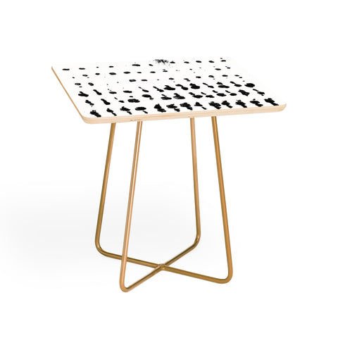 GalleryJ9 Medium Dots Pattern Black and White Distressed Texture Abstract Side Table