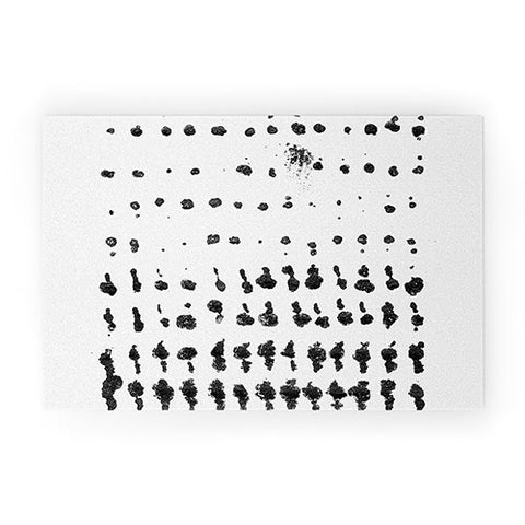 GalleryJ9 Medium Dots Pattern Black and White Distressed Texture Abstract Welcome Mat