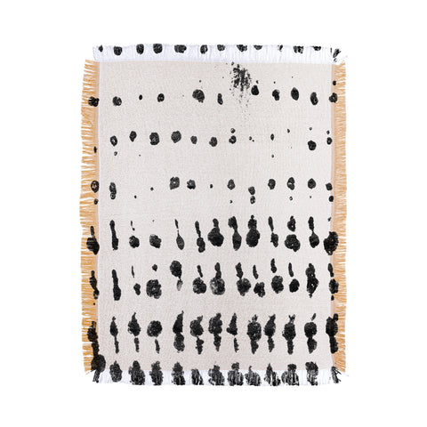 GalleryJ9 Medium Dots Pattern Black and White Distressed Texture Abstract Throw Blanket