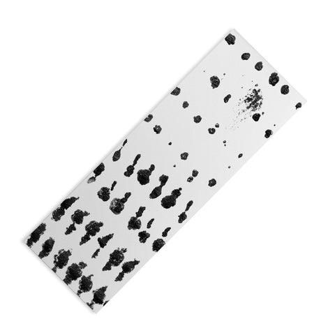 GalleryJ9 Medium Dots Pattern Black and White Distressed Texture Abstract Yoga Mat