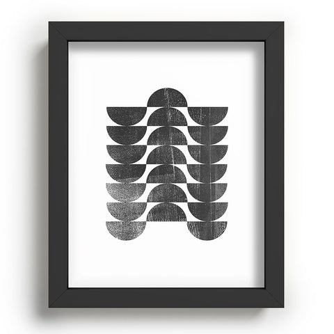 GalleryJ9 Mid Century Modern Op Art Black and White Pattern Recessed Framing Rectangle