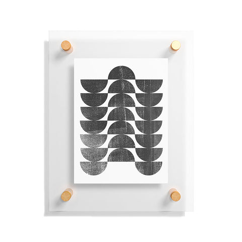 GalleryJ9 Mid Century Modern Op Art Black and White Pattern Floating Acrylic Print