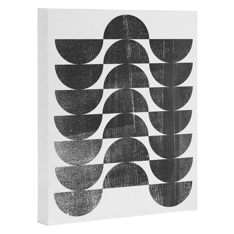 GalleryJ9 Mid Century Modern Op Art Black and White Pattern Art Canvas