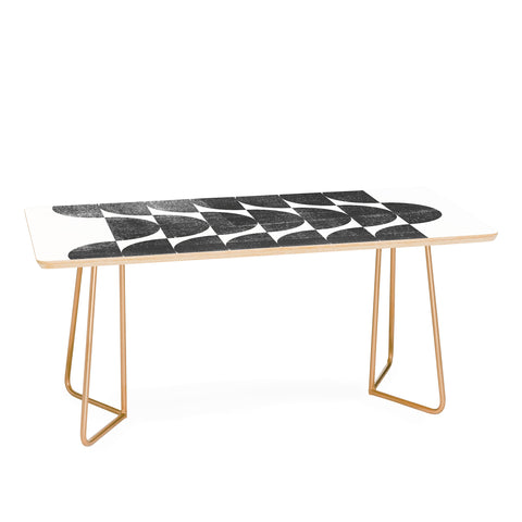 GalleryJ9 Mid Century Modern Op Art Black and White Pattern Coffee Table
