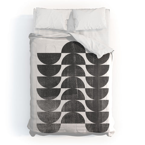 GalleryJ9 Mid Century Modern Op Art Black and White Pattern Comforter