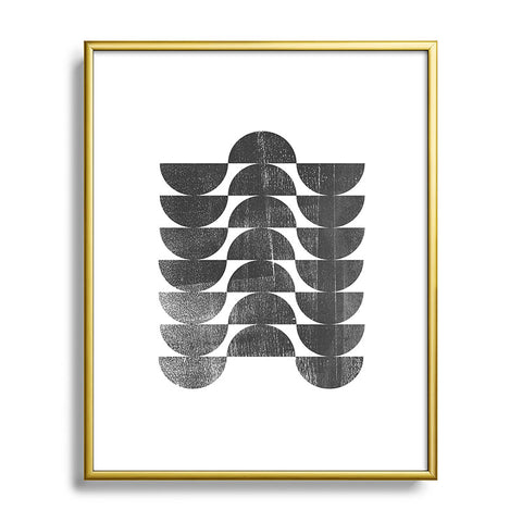 GalleryJ9 Mid Century Modern Op Art Black and White Pattern Metal Framed Art Print