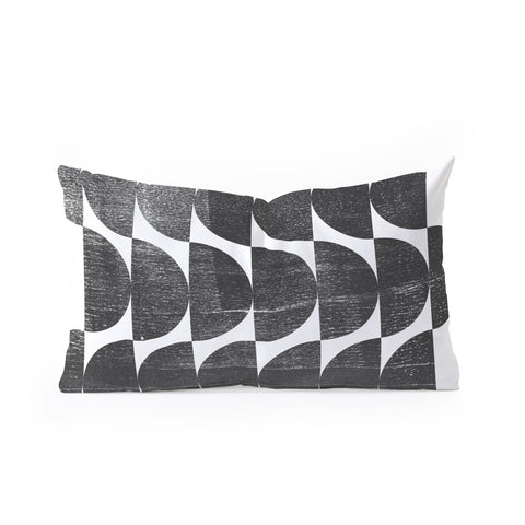 GalleryJ9 Mid Century Modern Op Art Black and White Pattern Oblong Throw Pillow