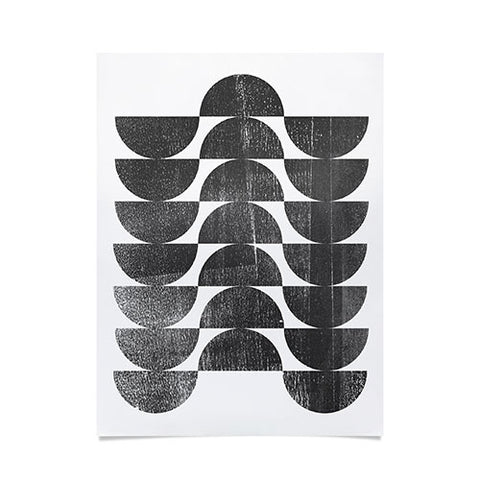 GalleryJ9 Mid Century Modern Op Art Black and White Pattern Poster
