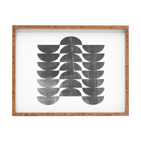 GalleryJ9 Mid Century Modern Op Art Black and White Pattern Rectangular Tray