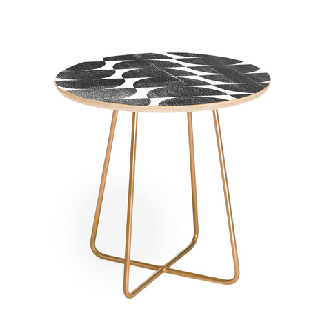 GalleryJ9 Mid Century Modern Op Art Black and White Pattern Round Side Table