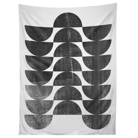GalleryJ9 Mid Century Modern Op Art Black and White Pattern Tapestry