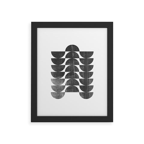GalleryJ9 Mid Century Modern Op Art Black and White Pattern Framed Art Print