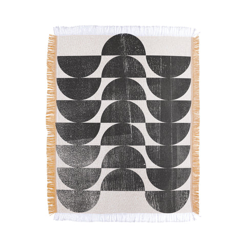 GalleryJ9 Mid Century Modern Op Art Black and White Pattern Throw Blanket