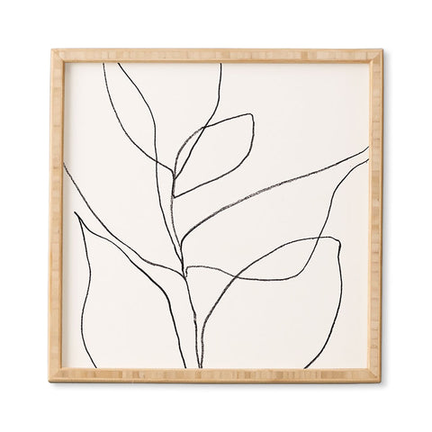 GalleryJ9 Minimalist Line Art Plant Drawing Framed Wall Art