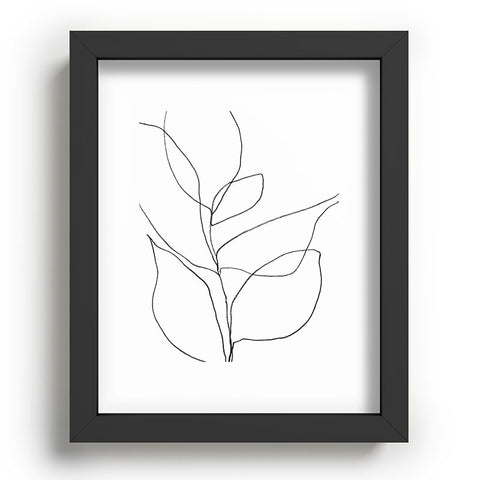 GalleryJ9 Minimalist Line Art Plant Drawing Recessed Framing Rectangle