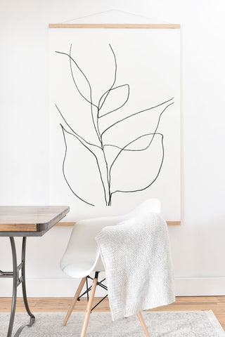 GalleryJ9 Minimalist Line Art Plant Drawing Art Print And Hanger