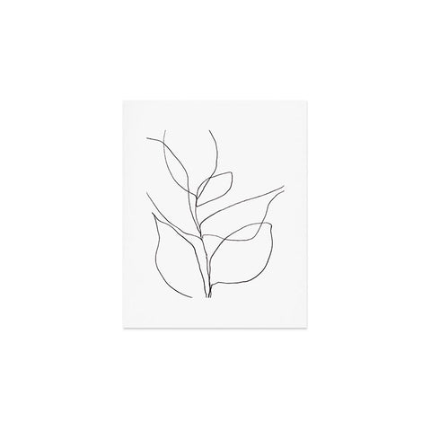 GalleryJ9 Minimalist Line Art Plant Drawing Art Print