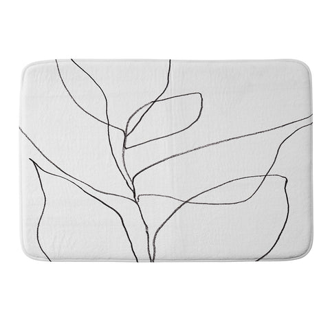 GalleryJ9 Minimalist Line Art Plant Drawing Memory Foam Bath Mat