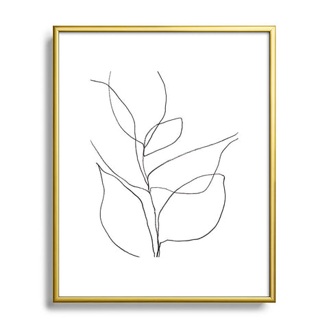 GalleryJ9 Minimalist Line Art Plant Drawing Metal Framed Art Print