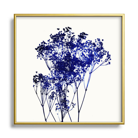 Garima Dhawan Babys Breath Indigo Metal Square Framed Art Print