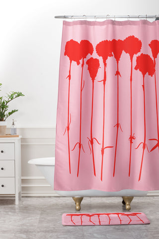 Garima Dhawan carnations 3 Shower Curtain And Mat