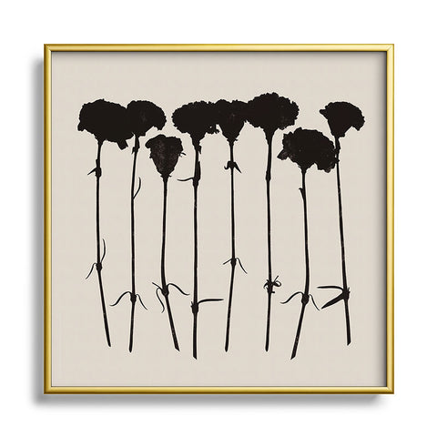 Garima Dhawan Carnations Black Metal Square Framed Art Print