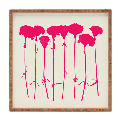 Garima Dhawan Carnations Pink Square Tray