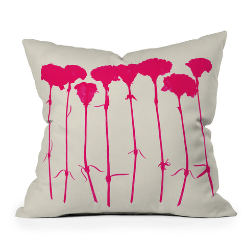 Garima Dhawan Carnations Pink Throw Pillow