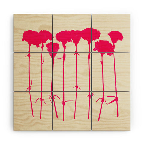 Garima Dhawan Carnations Pink Wood Wall Mural