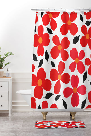 Garima Dhawan dogwood 14 Shower Curtain And Mat