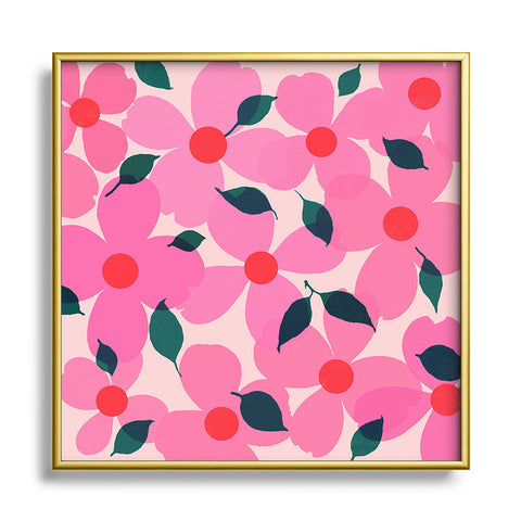 Garima Dhawan dogwood 17 Metal Square Framed Art Print