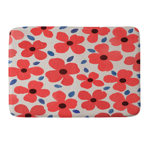 Garima Dhawan Dogwood Red Memory Foam Bath Mat