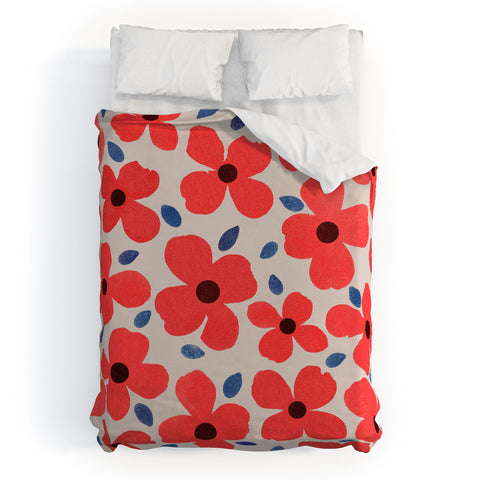 Garima Dhawan Dogwood Red Duvet Cover