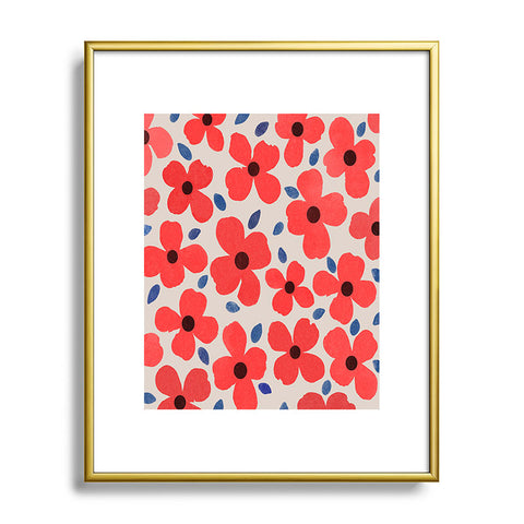 Garima Dhawan Dogwood Red Metal Framed Art Print