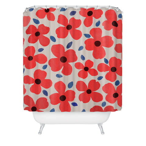 Garima Dhawan Dogwood Red Shower Curtain