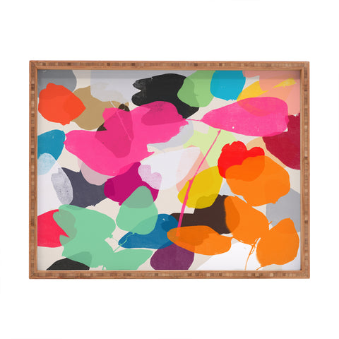 Garima Dhawan golden rain 1 Rectangular Tray