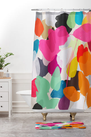 Garima Dhawan golden rain 1 Shower Curtain And Mat