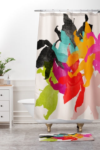 Garima Dhawan lily 3 Shower Curtain And Mat