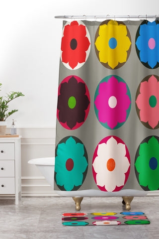 Garima Dhawan lotus 1 Shower Curtain And Mat