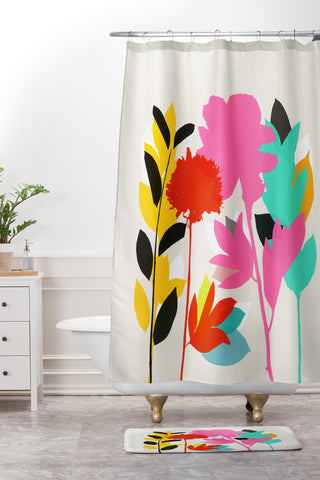 Garima Dhawan peony 1 Shower Curtain And Mat