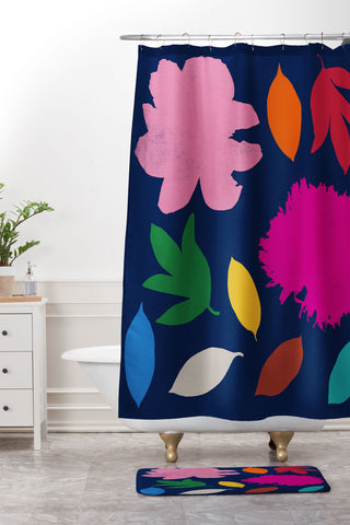 Garima Dhawan peony 4 Shower Curtain And Mat