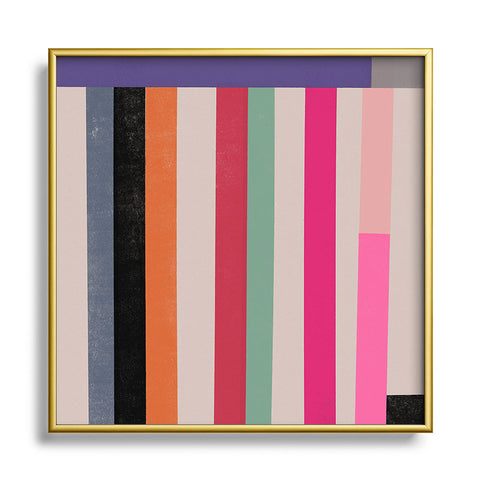 Garima Dhawan quilt study 1 Square Metal Framed Art Print