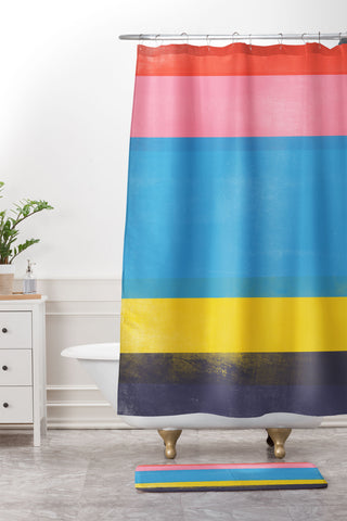 Garima Dhawan stripe study 18 Shower Curtain And Mat